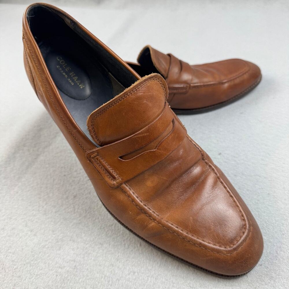 Cole Haan Grand 360 Men's 12M Brown Leather Penny Loafers Slip On Dress Preppy